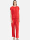 Women's Fabric Trousers Red