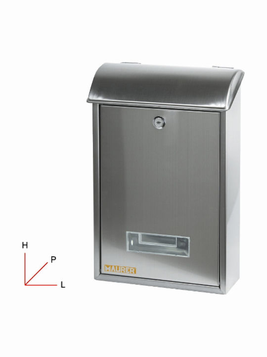 Maurer Cutie Poștală pentru Exterior Inox în Culoarea Argint 25x10x39cm