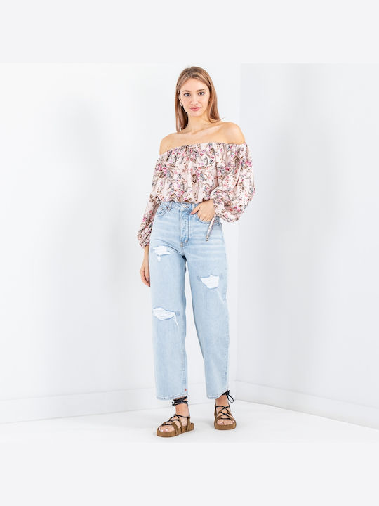 The Ripple Hoch tailliert Damenjeans mit Rissen Beach Treat