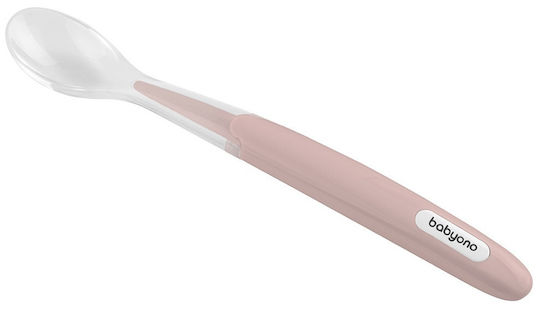 Babyono Βρεφικό Κουτάλι από Σιλικόνη για 6+ μηνών Pink