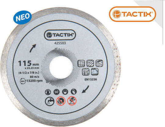 Tactix Δίσκος Κοπής Δομικών Υλικών 115mm