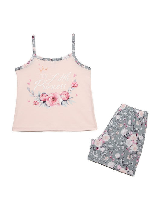 Minerva Set Top & Bottom Kids Summer Pyjamas Pink