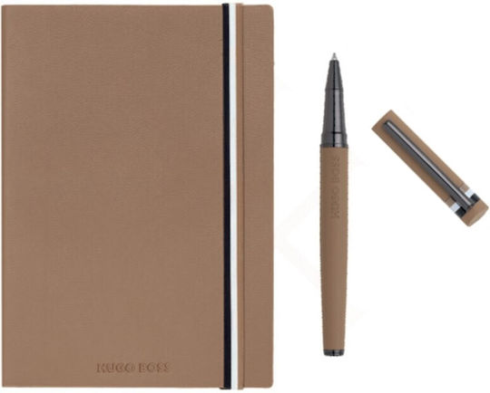 Boss Essential Iconic Notebook A5 with Elastic Beige