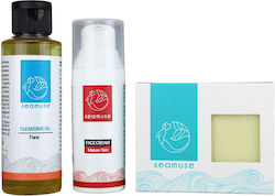 Seamuse Skin Care Set for Moisturizing & Facial Cleaning with Face Cleanser , Face Cream & Soap