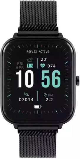 Reflex Active Series 15 Aluminium 36mm Smartwatch με Παλμογράφο (Black Mesh)