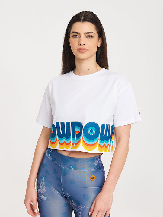 Zero Level Cho Γυναικείο Crop T-shirt Λευκό