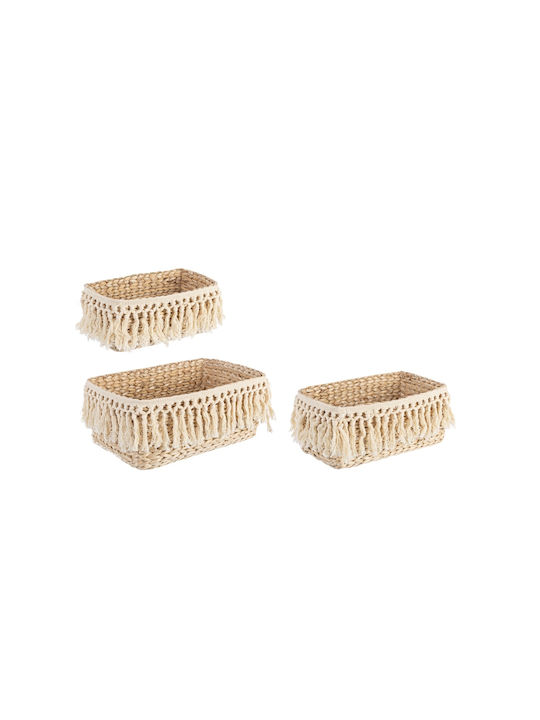 Wicker Decorative Baskets Set 3pcs Bizzotto