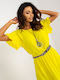 Italy Moda Women's Summer Blouse Short Sleeve Yellow
