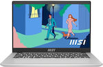 MSI Modern 14 C12M 14" FHD (i7-1255U/16GB/512GB SSD/W11 Home) Urban Silver (US Keyboard)