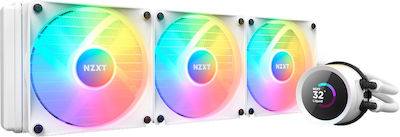 NZXT Kraken 360 RGB Wasserkühlung für Prozessor Dreifacher Ventilator 120mm für Sockel AM4/AM5/1700/1200/115x Weiß