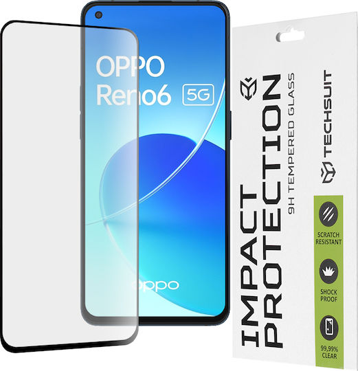 Techsuit 111D Adeziv complet Full Face Tempered Glass Negru (Oppo Reno6 5G (Mediatek))