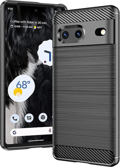 Techsuit Carbon Umschlag Rückseite Silikon Schwarz (Google Pixel 7)