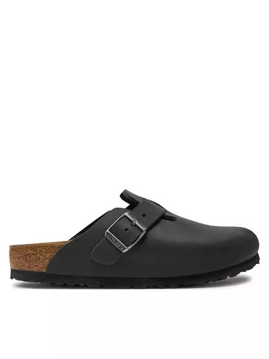 Birkenstock Boston Oiled Leather Γυναικεία Δερμάτινα Ανατομικά Σαμπό Μαύρα Birkenstock Boston Oiled Leather Γυναικεία Δερμάτινα Ανατομικά Σαμπό Μαύρα