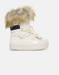 InShoes Γυναικείες Μπότες Χιονιού με Γούνα Μπεζ