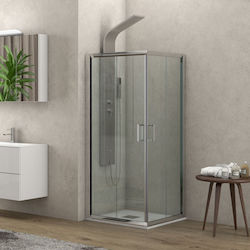 Karag Flora 100 Kabine für Dusche mit Schieben Tür 80x80x180cm Klarglas Cromo