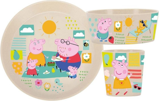 Koziol Σετ Φαγητού Peppa Pig από Μελαμίνη Μπεζ 3τμχ για 6+ μηνών