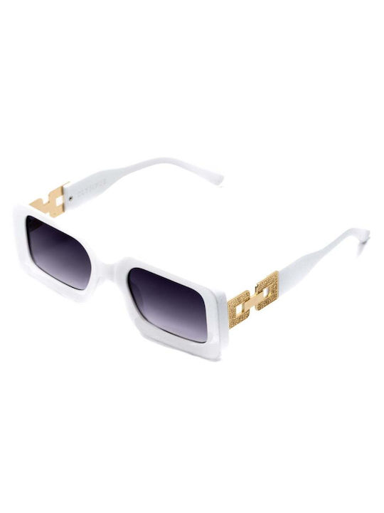 Olympus Sunglasses Agathe Sonnenbrillen mit White Gold Rahmen und Blau Verlaufsfarbe Linse 01-100