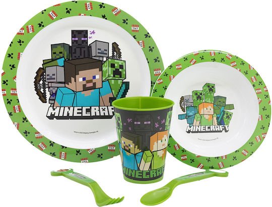 Stor Σετ Φαγητού Minecraft από Πλαστικό Πράσινο 5τμχ