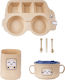 Baby Cloud Feeding Set made of Barley Yellow 5pcs