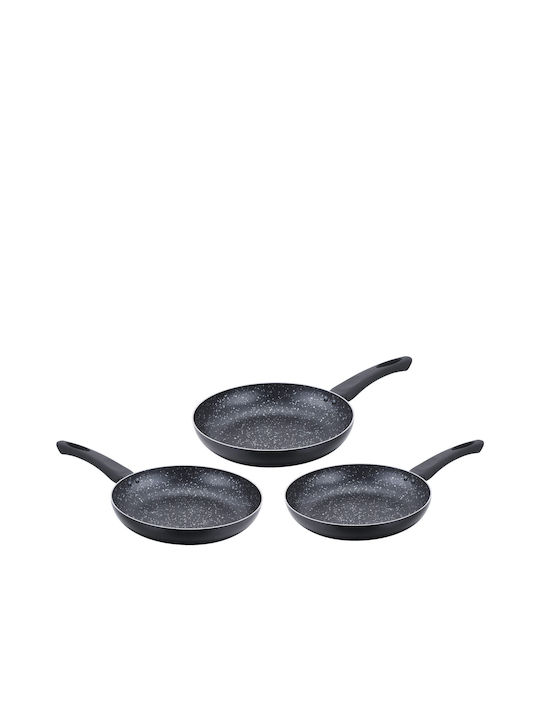 Cenocco Pans Set of Cast Aluminum with Non-stick Coating Μαύρο 3pcs