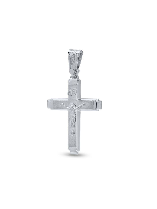 Triantos Herren Weißgold Kreuz 14K