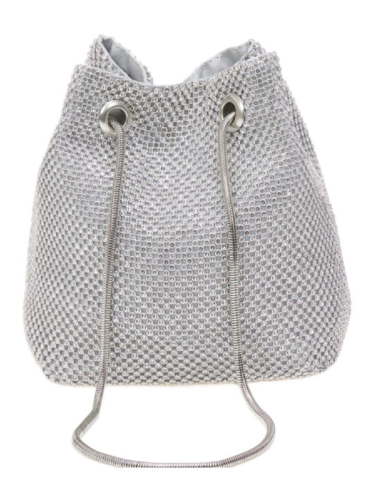 Women's Small Pouch Bag with Rhinestones 1715.SIL Silver