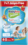 Babylino Scutece de înot Swimpants Sensitive Nr. 4+ pentru 9-15 kgkg 14buc