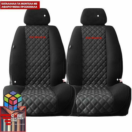 Set Autositzlehnen 2Stück Kunstleder Schwarz / Rot