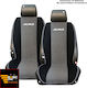 Car Seat Back Set 2pcs Towel Gray / Black