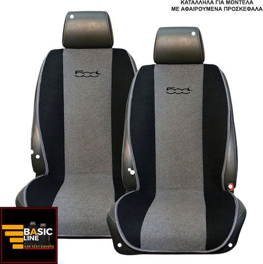 Set Autositzlehnen 2Stück Handtuch Gray / Schwarz