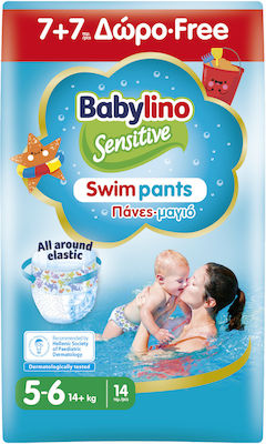 Babylino Swim Diapers Swimpants Sensitive No. 5+ for 14+ kgkg 14pcs