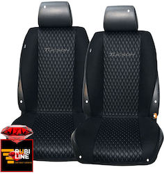 Set De Huse Pentru Scaune 2 Bucăți Piele Sintetică Neagră 8776545N