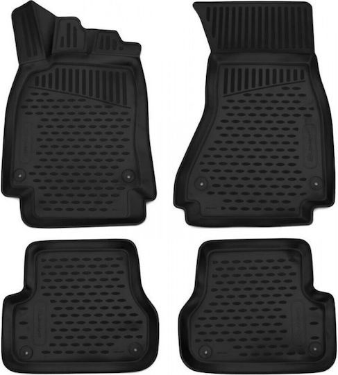 Novline Satz Vorder- und Hintermatten Wannenartig 4Stück aus Gummi für Honda Civic 2016+ Schwarz