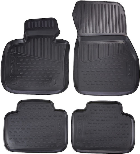 Novline Set of Front and Rear Mats 4pcs Tray Type for BMW Series 2 2014+ Black