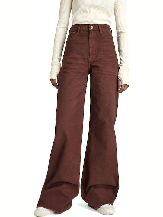 G-Star Raw Hochbund Damenjeanshose Breit Burgundisch