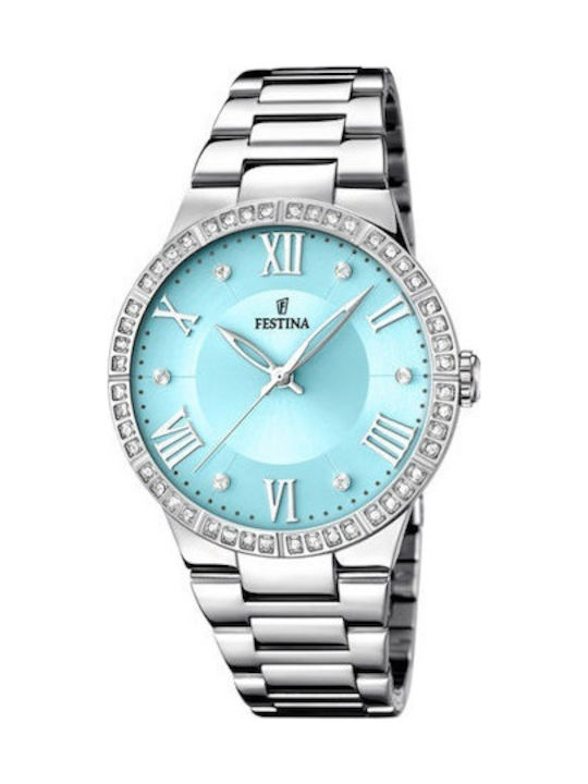 Festina Γυναικείο Ρολόι 36mm Μπαταρίας με Ασημί...
