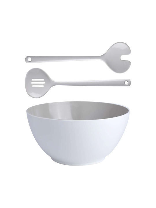 Marine Business Melamine Salad Bowl with Salad Spoons Beige 25x25cm