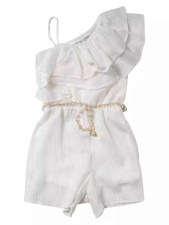 Kids' Fabric Jumpsuit Shorts/Bermudas White