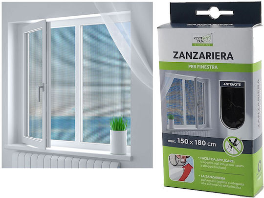 General Trade Moskitonetz Fenster mit Klebeband Aufklappbar 180x150cm