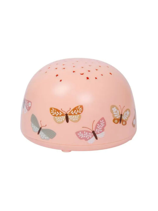 A Little Lovely Company Kids Led Projector Lamp Pink 14x14x9cm