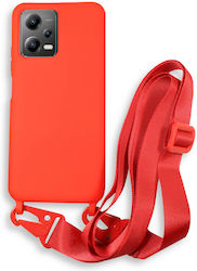 Bodycell Back Cover Σιλικόνης με Λουράκι Κόκκιν...