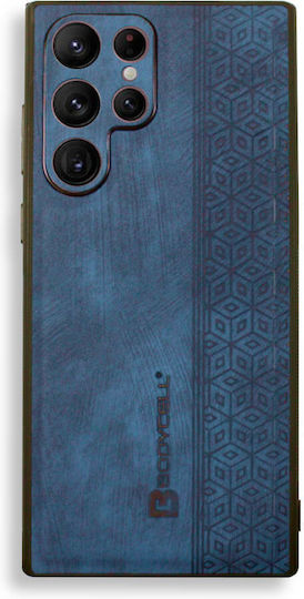 Bodycell Pattern Leather Backcover Umschlag Rückseite Leder Blau (Galaxy S22 Ultra 5G)