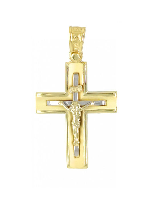 Triantos Gold Kreuz 14K mit dem Gekreuzigten