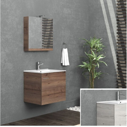 Karag Bitola 60 Πάγκος με Νιπτήρα Ματ Λάκα Μ59xΒ45xΥ55cm Ice Oak 8902