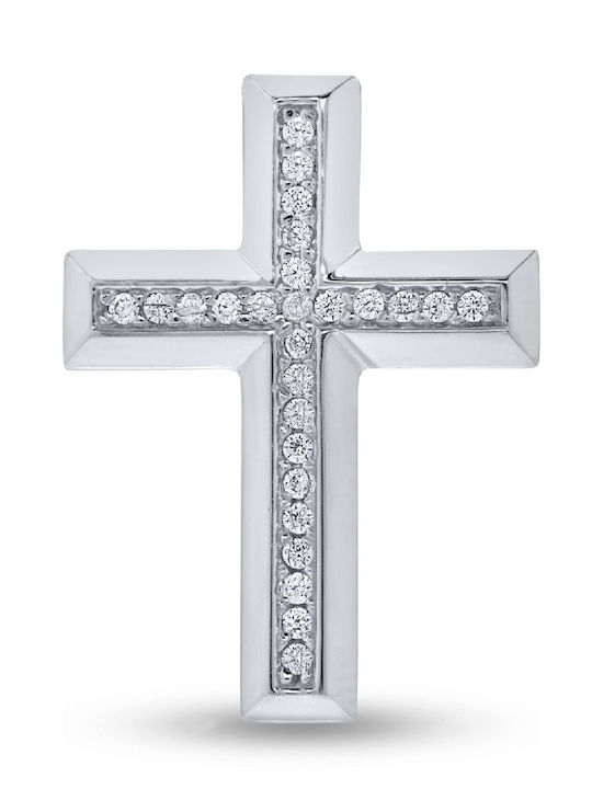 Fa Cad'oro Damen Weißgold Kreuz 14K