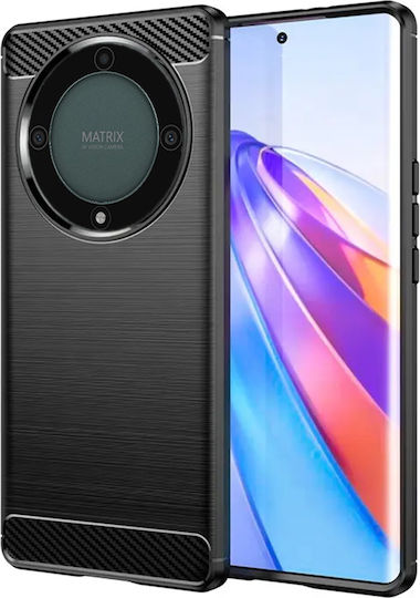 Techsuit Carbon Umschlag Rückseite Silikon Schwarz (Honor Magic5 Lite)