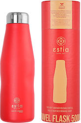 Estia Travel Flask Save Aegean Bottle Thermos Stainless Steel BPA Free Scarlet Red 500ml