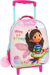 Must Gabby's Dollhouse Way to Grow Σχολική Τσάντα Τρόλεϊ Νηπιαγωγείου σε Ροζ χρώμα Μ27 x Π10 x Υ31εκ 8lt