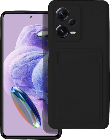 Sonique Card Back Cover Σιλικόνης με Υποδοχή για Κάρτες Μαύρο (Redmi Note 12 Pro+)