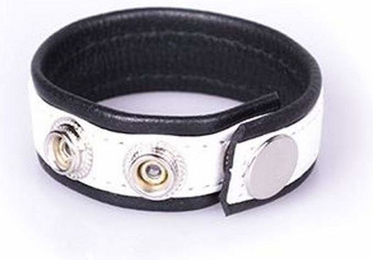 Kiotos Rainbow Δαχτυλίδι Πέους Δερμάτινο White / Black